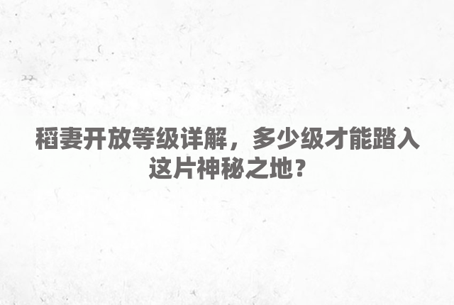 稻妻开放等级详解，多少级才能踏入这片神秘之地？