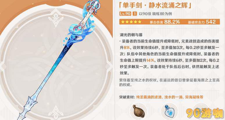 原神4.2静水流涌之辉突破材料清单，全材料获取指南