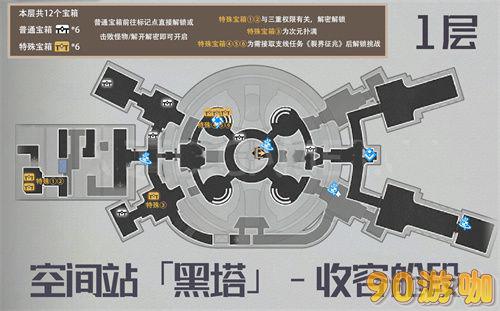 崩坏星穹铁道空间站黑塔宝箱位置在哪？宝箱分布图全览