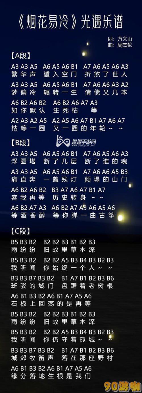 光遇简单版琴谱数字教程，轻松成为钢琴达人